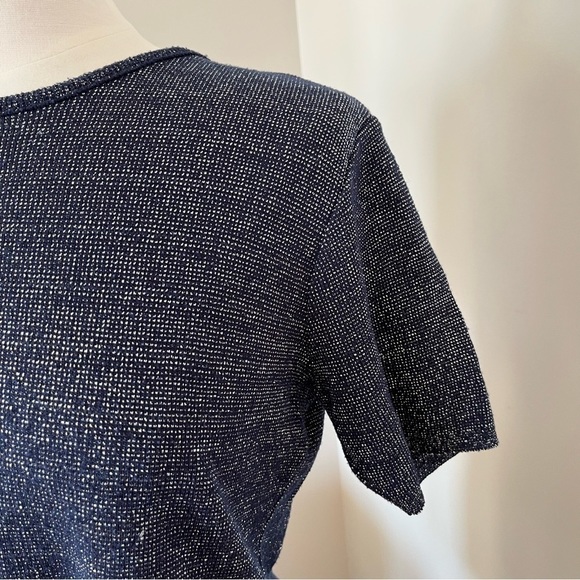 VINTAGE Braemar Jeremy Scott Navy Sparkly Top - Picture 2 of 5